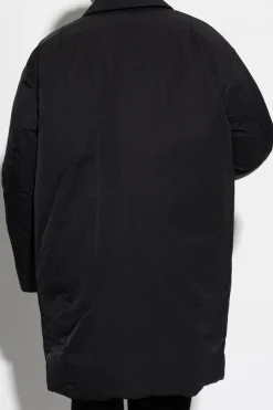 Bottega Veneta BLACK Down jacket with detachable leather collar
