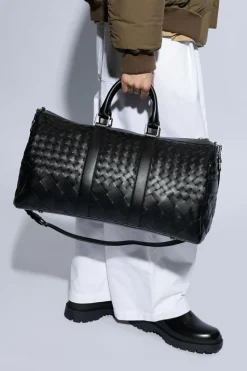 Bottega Veneta BLACK Duffel bag with Intrecciato weave