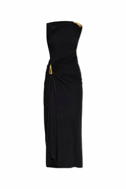 Bottega Veneta BLACK Fitted dress with appliquƩs
