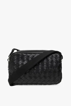 Bottega Veneta BLACK ‘Intrecciato Camera Small’ shoulder bag