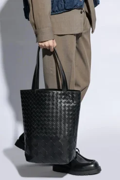 Bottega Veneta BLACK Intrecciatto shopper bag