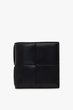 Bottega Veneta BLACK Leather folding wallet