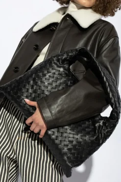 Bottega Veneta BLACK Small Hop Shoulder Bag