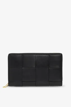 Bottega Veneta BLACK Wallet with ‘Intrecciato’ weave