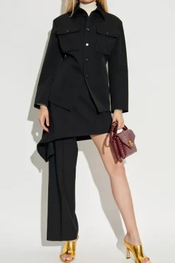 Bottega Veneta BLACK Wool shirt with pockets