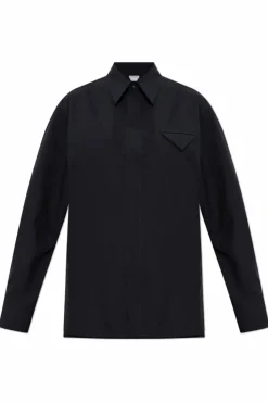 Bottega Veneta BLACK Wool shirt with pocket