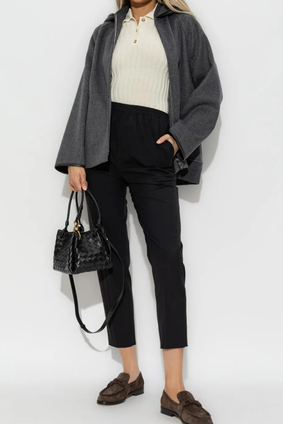 Bottega Veneta BLACK Wool pleated trousers