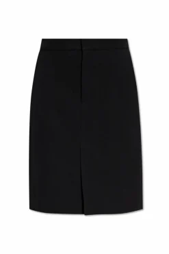 Bottega Veneta BLACK Wool skirt with slits