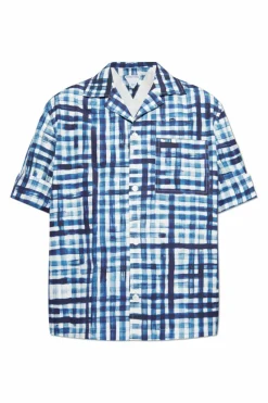 Bottega Veneta BLUE Checkered pattern shirt