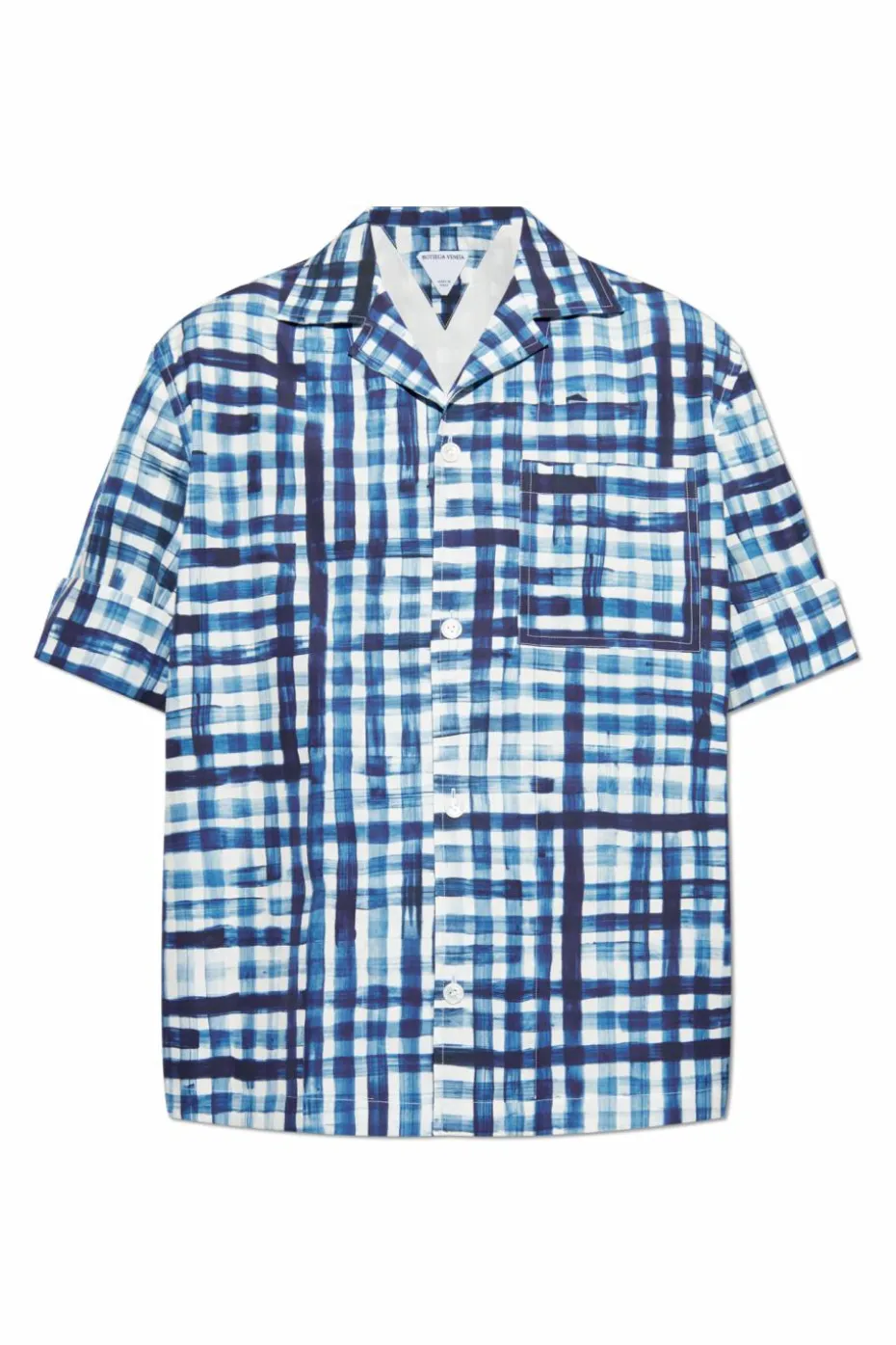 Bottega Veneta BLUE Checkered pattern shirt
