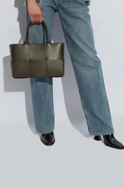 Bottega Veneta BROWN Bottega Veneta `Arco Small` Shopper Bag