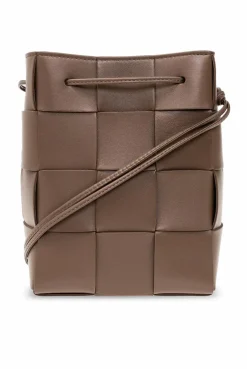 Bottega Veneta BROWN ‘Cassette Small’ bucket bag