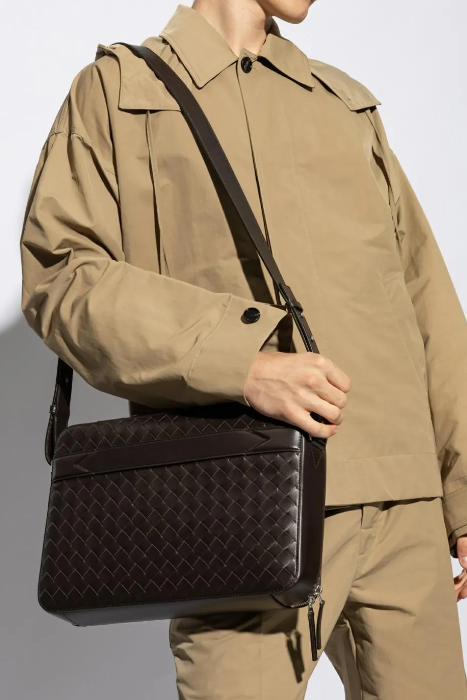 Bottega Veneta BROWN Leather briefcase ‘Getaway‘