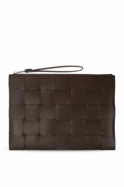 Bottega Veneta BROWN ‘Pouch Large’ leather handbag