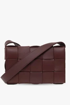 Bottega Veneta BURGUNDY ‘Cassette Small’ shoulder bag
