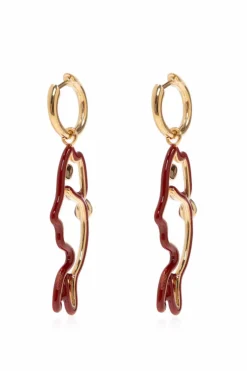 Bottega Veneta BURGUNDY Earrings with fish-shaped pendant