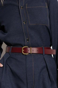Bottega Veneta BURGUNDY Leather belt