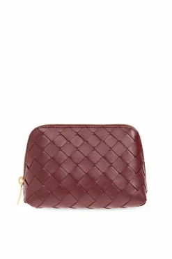 Bottega Veneta BURGUNDY Leather cosmetic bag