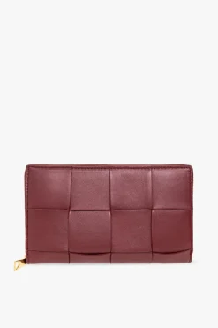 Bottega Veneta BURGUNDY Wallet with Intreccio weave