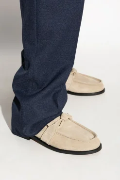 Bottega Veneta cream "Astaire" suede loafers