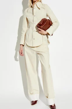 Bottega Veneta cream Denim shirt with pocket