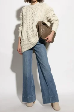 Bottega Veneta cream Wool sweater with decorative knit pattern