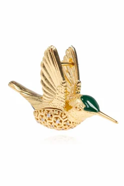 Bottega Veneta GOLD Earrings with hummingbird motif