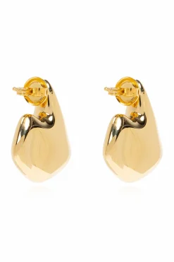 Bottega Veneta GOLD Geometric earrings in the shape of a fin