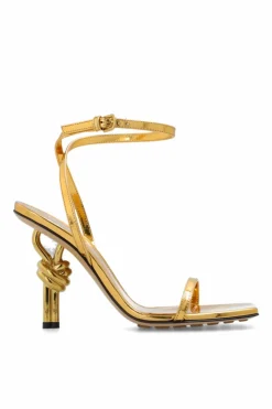 Bottega Veneta GOLD ‘Knot’ heeled sandals