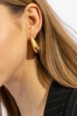 Bottega Veneta GOLD Silver Earrings 'Fin Small'