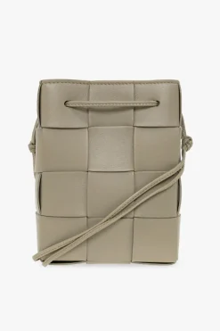 Bottega Veneta GREEN ‘Cassette Small’ bucket shoulder bag