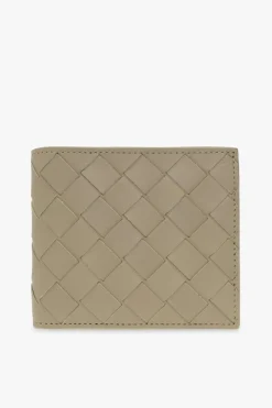 Bottega Veneta GREEN Leather wallet with āIntrecciatoā weave