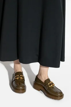Bottega Veneta GREEN ‘Monsieur’ leather loafers
