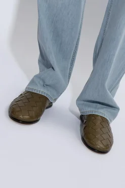 Bottega Veneta GREEN ‘Sunday’ leather slides