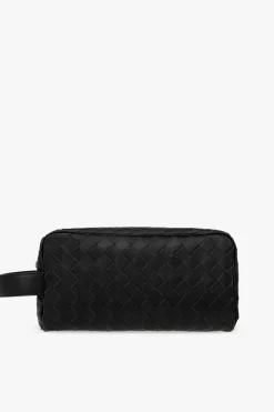 Bottega Veneta GREEN Wash bag with ‘Intrecciato’ weave