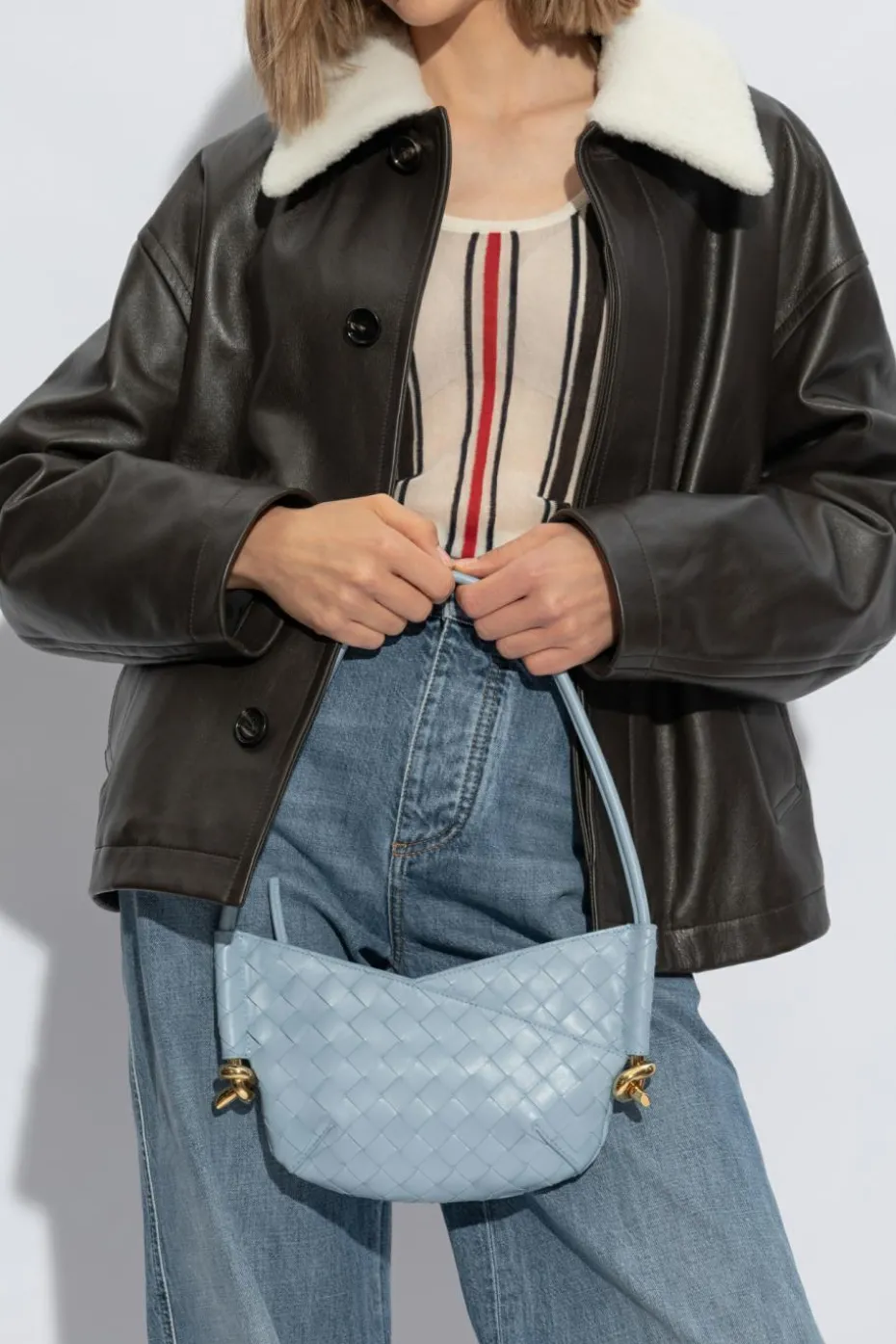 Bottega Veneta light blue ‘Solstice Mini’ Shoulder Bag
