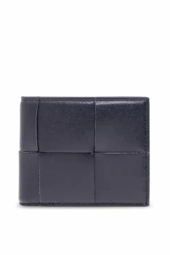Bottega Veneta NAVY BLUE Leather folding wallet