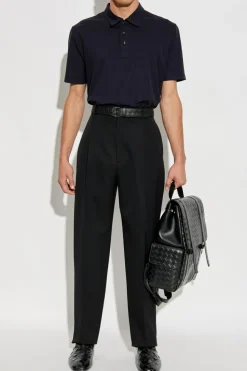 Bottega Veneta NAVY BLUE Cotton polo with logo