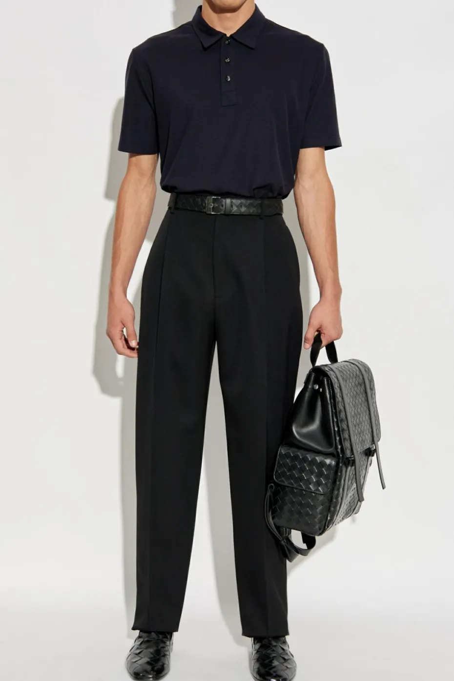 Bottega Veneta NAVY BLUE Cotton polo with logo