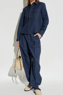 Bottega Veneta NAVY BLUE Pleated trousers