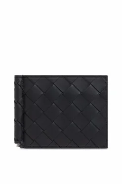 Bottega Veneta NAVY BLUE Leather Foldable Wallet