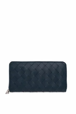 Bottega Veneta NAVY BLUE Wallet with Intrecciato weave
