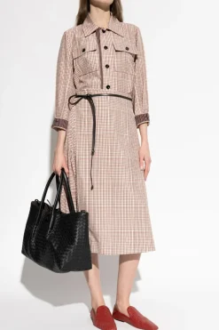 Bottega Veneta RED Plaid Skirt