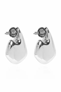 Bottega Veneta SILVER Geometric earrings in the shape of a fin