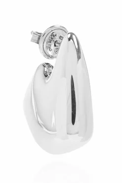 Bottega Veneta SILVER Geometric earrings in the shape of a fin