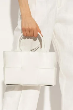 Bottega Veneta WHITE ‘Arco Mini’ shopper bag