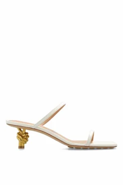 Bottega Veneta WHITE ‘Knot’ heeled sandals