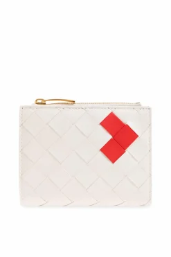 Bottega Veneta WHITE Leather wallet with heart motif