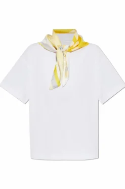 Bottega Veneta WHITE T-shirt with decorative insert
