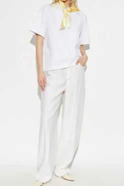 Bottega Veneta WHITE T-shirt with decorative insert